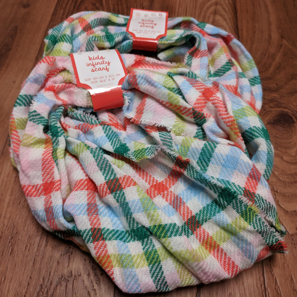 2 pcs Kid Infinity Scarf - White/Orange - Picture 2 of 4